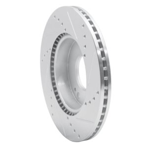 Kia Soul Brake Rotor (1) - Front Left - R1 Concepts - Drilled & Slotted - Silver - `10-`11